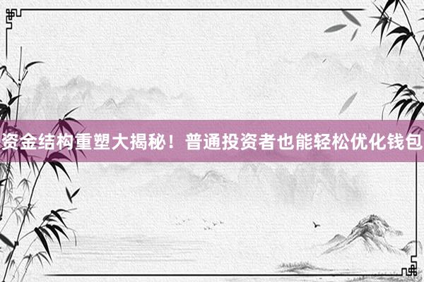 资金结构重塑大揭秘！普通投资者也能轻松优化钱包