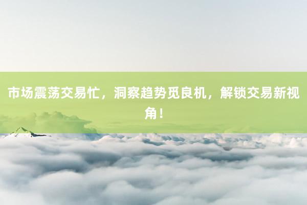 市场震荡交易忙，洞察趋势觅良机，解锁交易新视角！