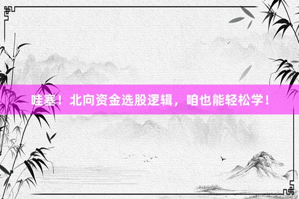 哇塞！北向资金选股逻辑，咱也能轻松学！