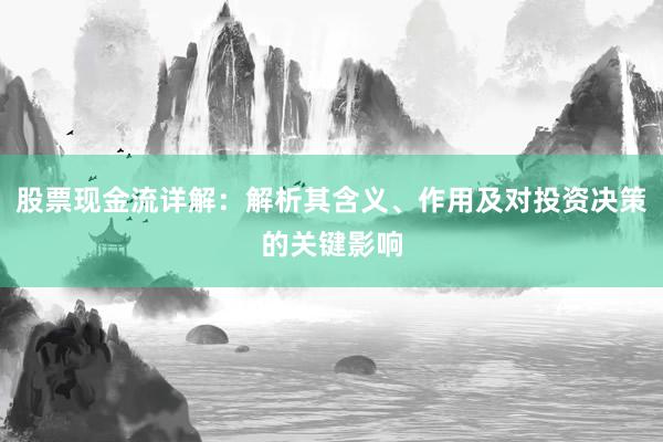 股票现金流详解：解析其含义、作用及对投资决策的关键影响
