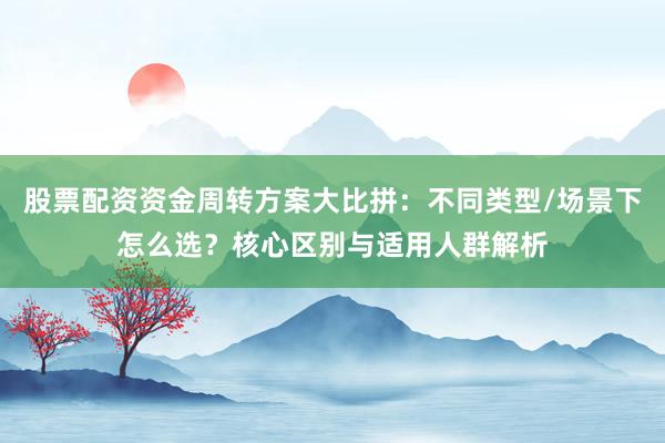 股票配资资金周转方案大比拼：不同类型/场景下怎么选？核心区别与适用人群解析