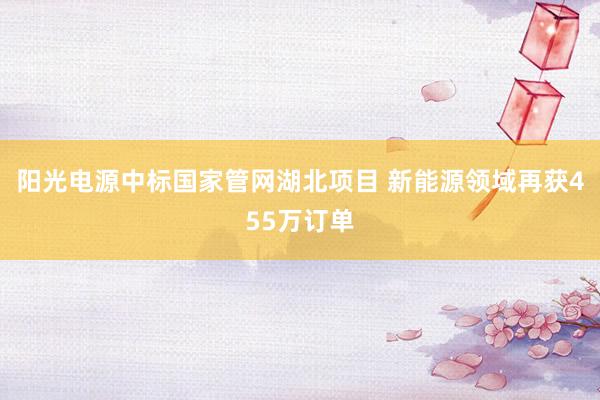 阳光电源中标国家管网湖北项目 新能源领域再获455万订单
