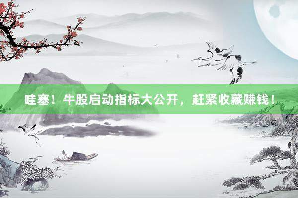 哇塞！牛股启动指标大公开，赶紧收藏赚钱！